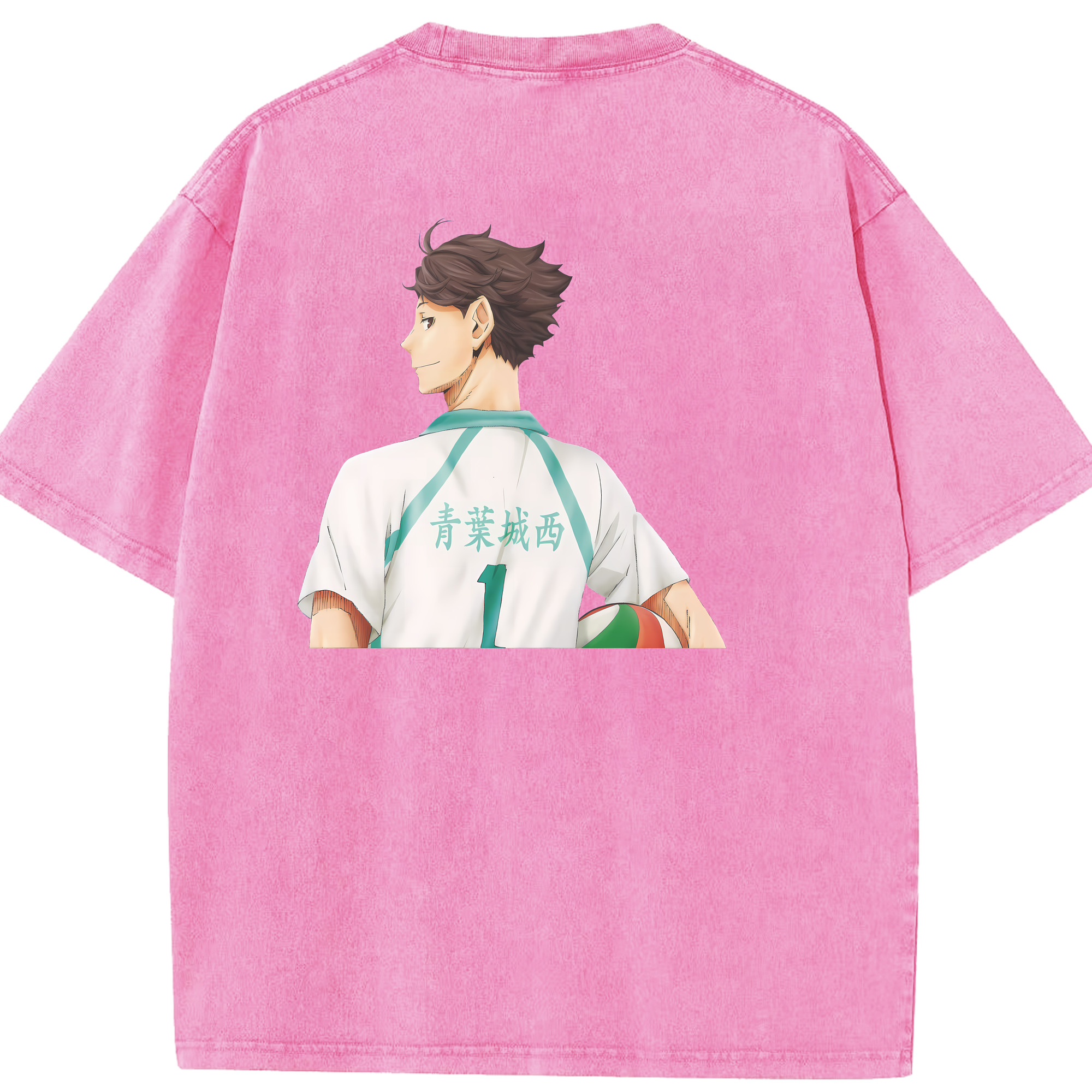 （画像用） ハイキュー!! Haikyu!! 綿100% ヴィンテージ風 半袖Tシャツ（背面プリント）